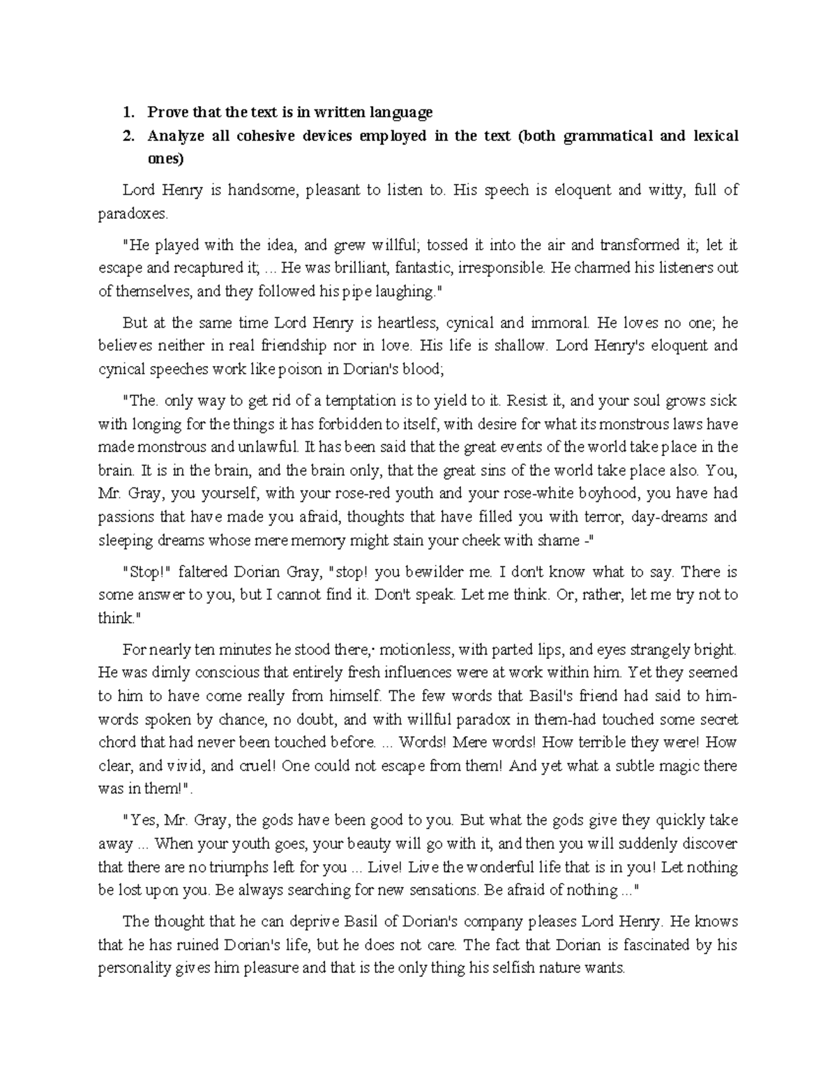 Discourse Analysis Exercise: Cohesive Devices & Language Proof - Studocu