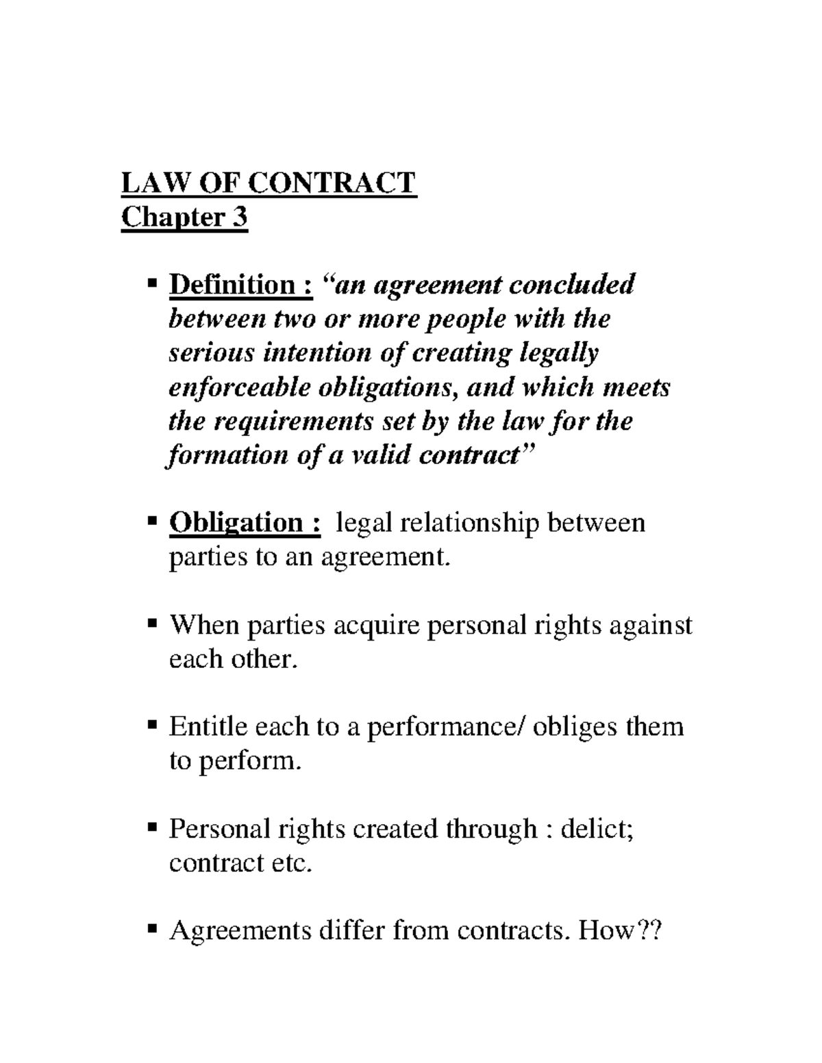 Chapter 3: Understanding the Law of Contract Basics - Studocu
