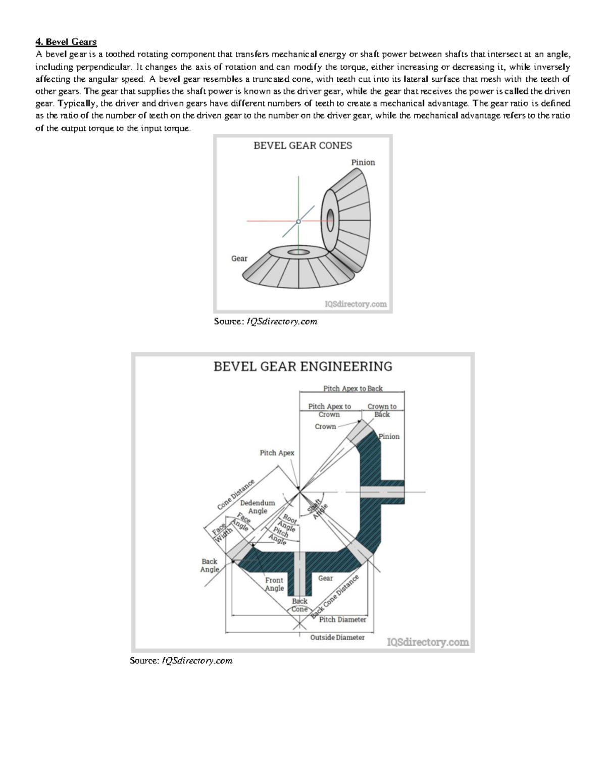 Bevel Gears - Lecture Notes on Mechanical Energy Transfer (ENG 101 ...