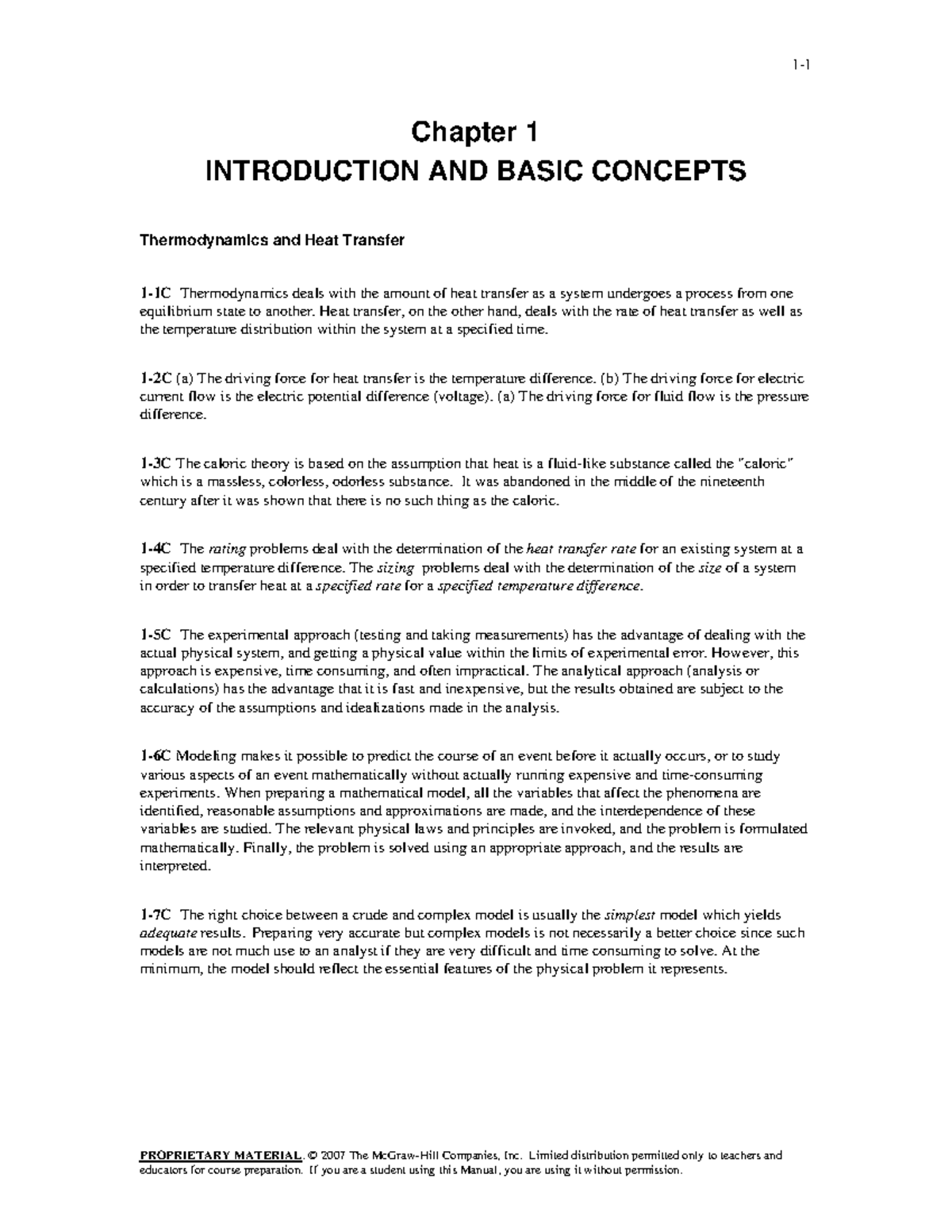 HT3e Chapter 1: Introduction to Thermodynamics & Heat Transfer - Studocu