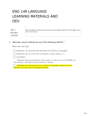 LLMD L1 - Learning Language Materials Development - LESSON 1: MATERIAL ...