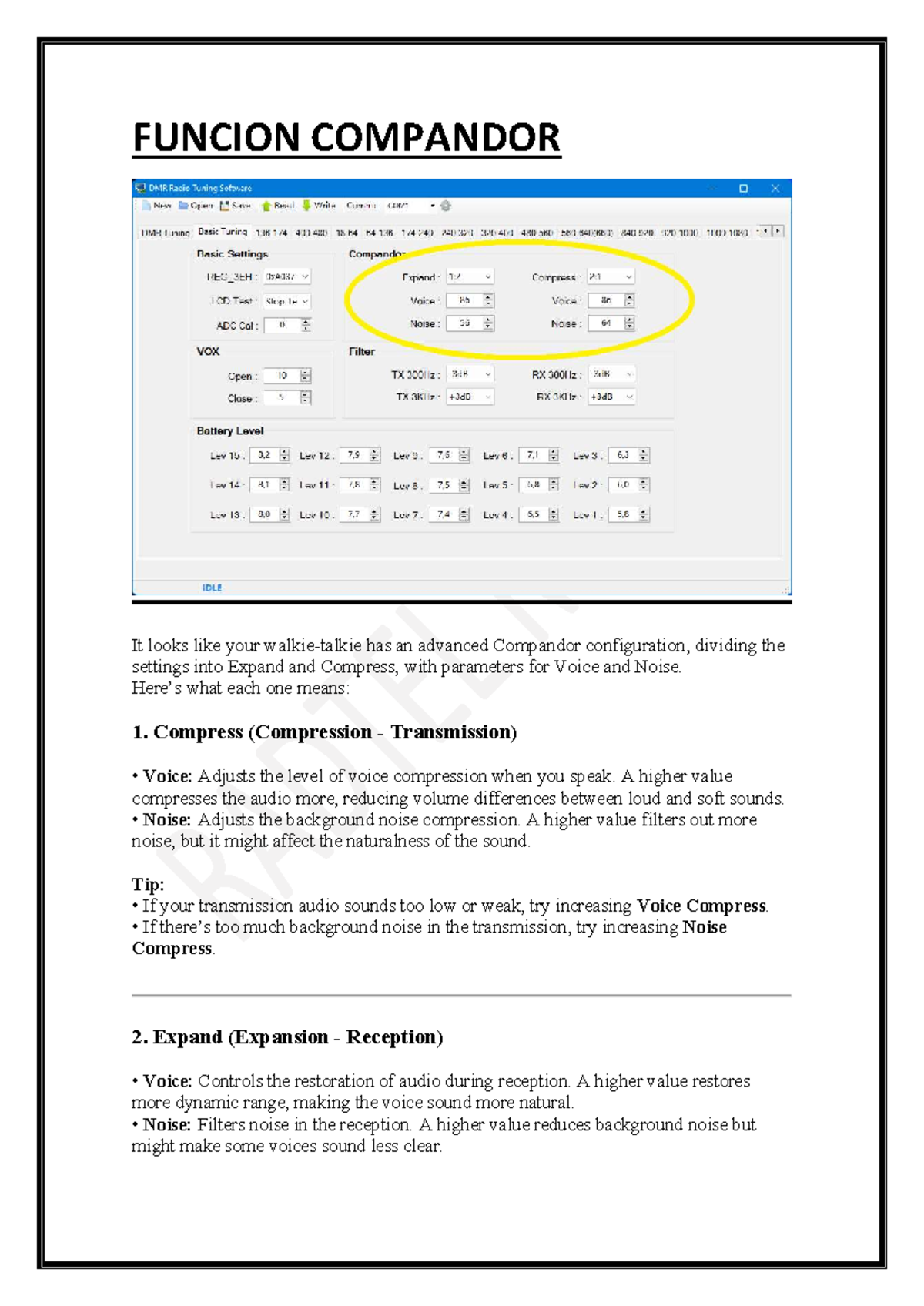 Advanced Radio Tuning Functions: Compandor Configuration Guide - Studocu