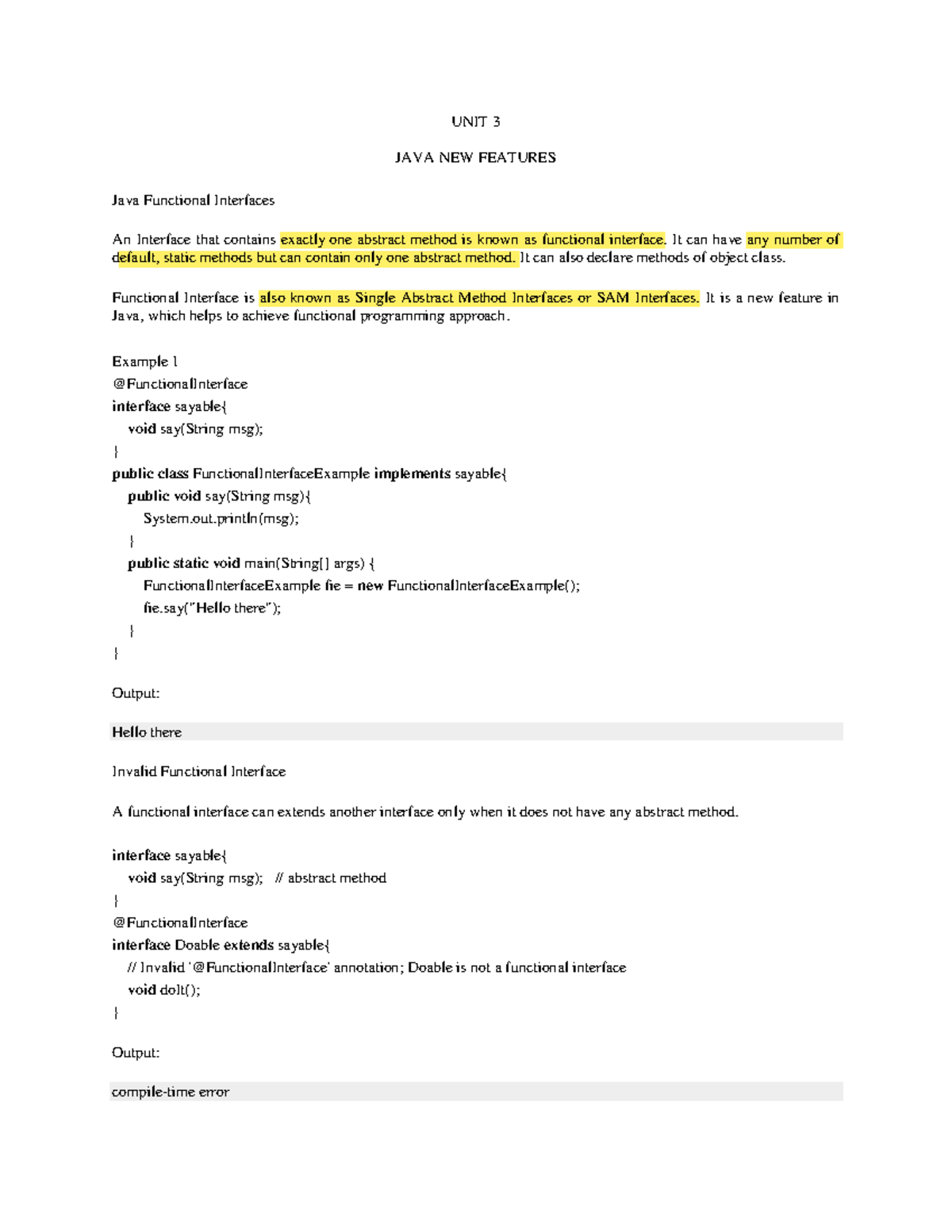 Unit 3 OOPs - Java Functional Interfaces & Lambda Expressions Lecture ...