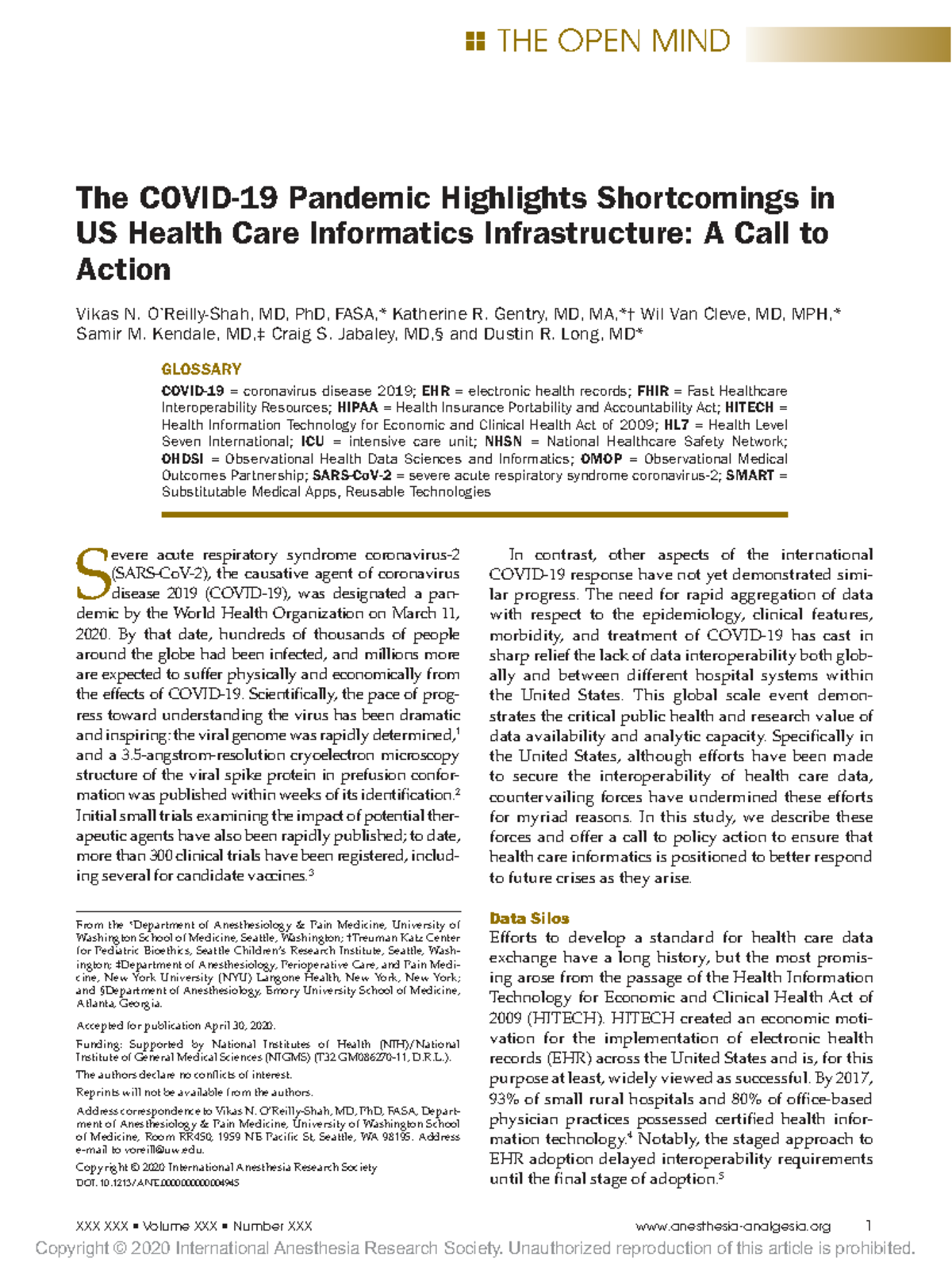 US Health Care Informatics: A Call to Action on Data Shortcomings - Studocu