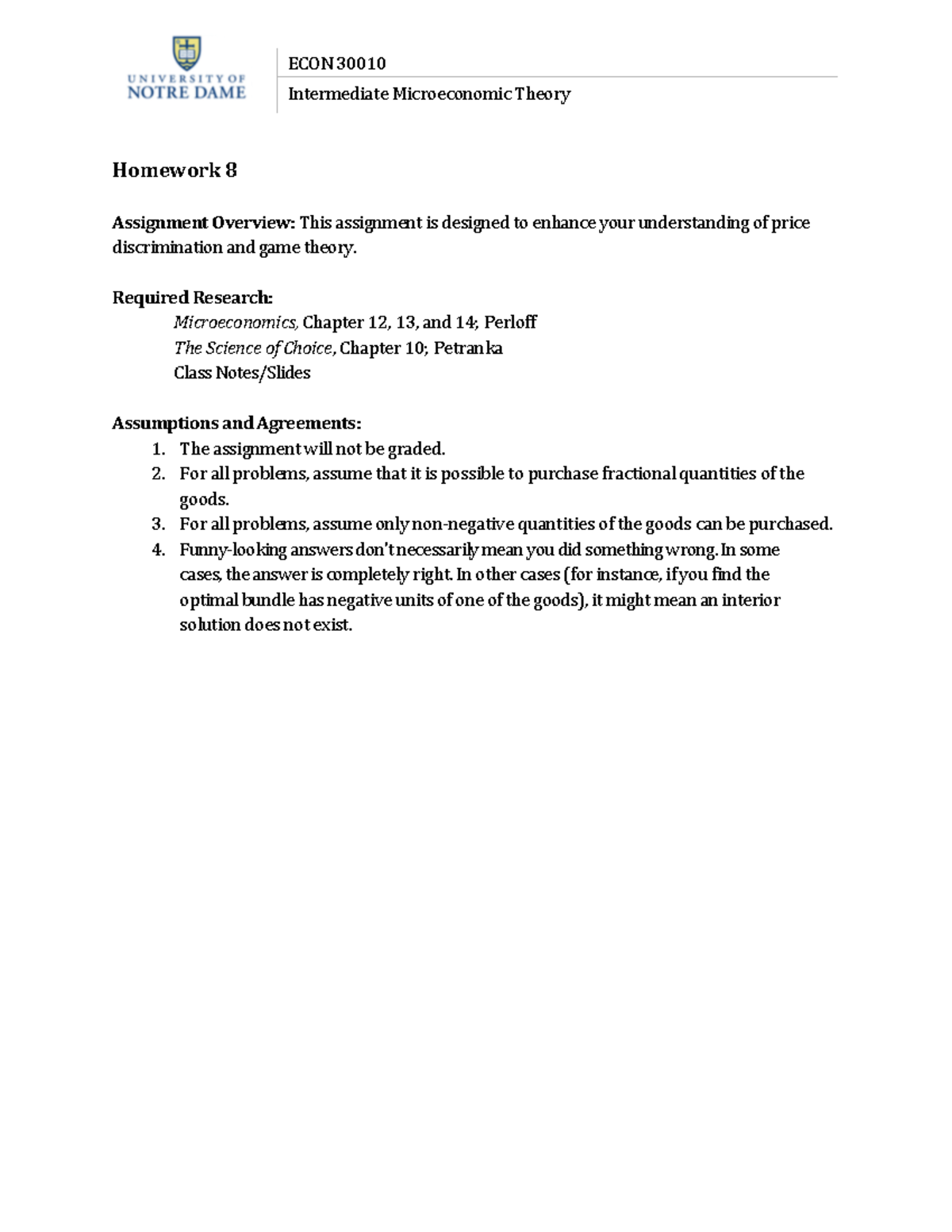 HW8-2 - Intermediate Microeconomic Theory Homework 8 Assignment ...