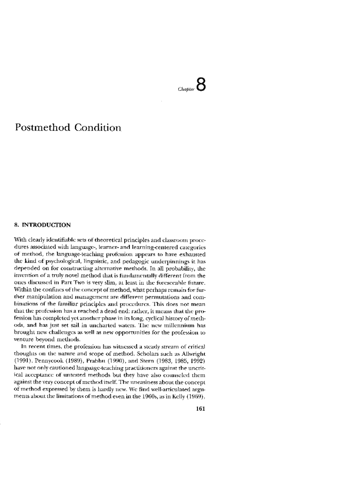 Pl 2 - .... - Chapter 8 Postmethod Condition 8. INTRODUCTION With ...