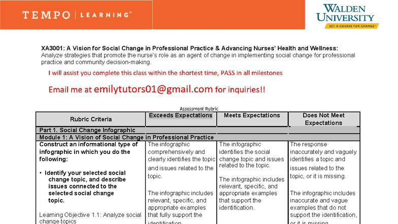 XA3001: Strategies for Nurses as Change Agents in Social Practice - Studocu
