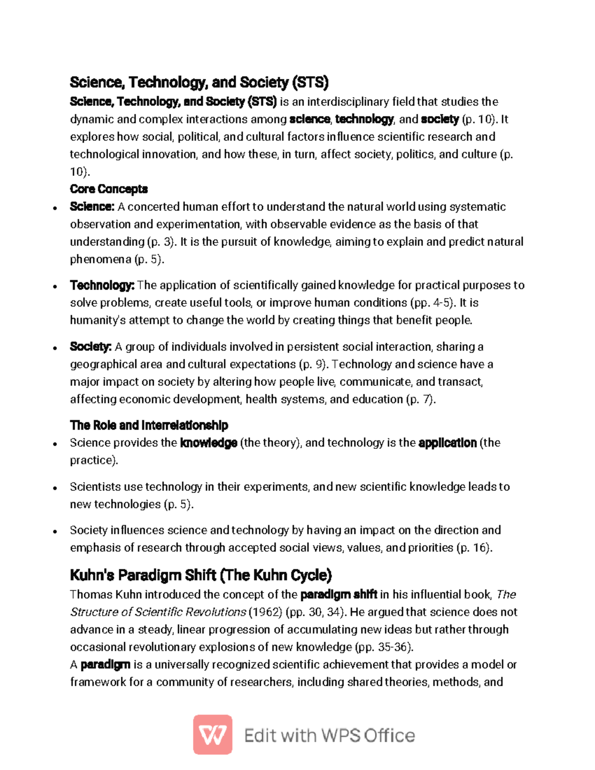 STS 101: Overview of Science, Technology, and Society Interactions ...