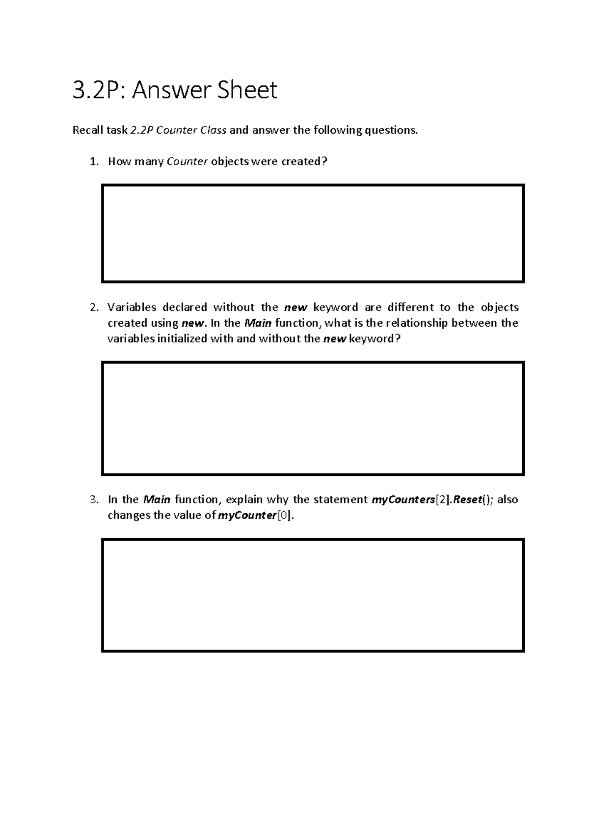 3.2P - Lecture Notes on Counter Class and Object Management - Studocu
