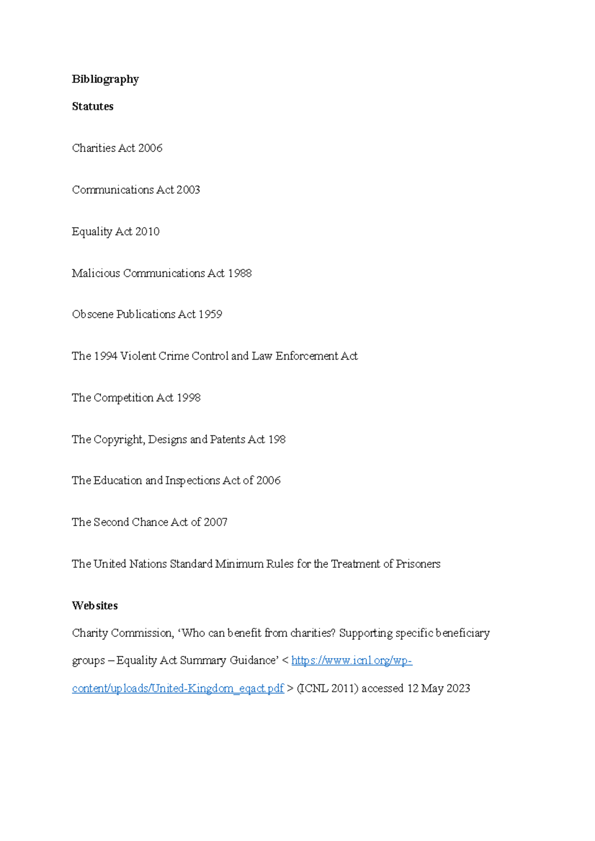 Legal Solutions: Comprehensive Bibliography for Legal Studies - Studocu