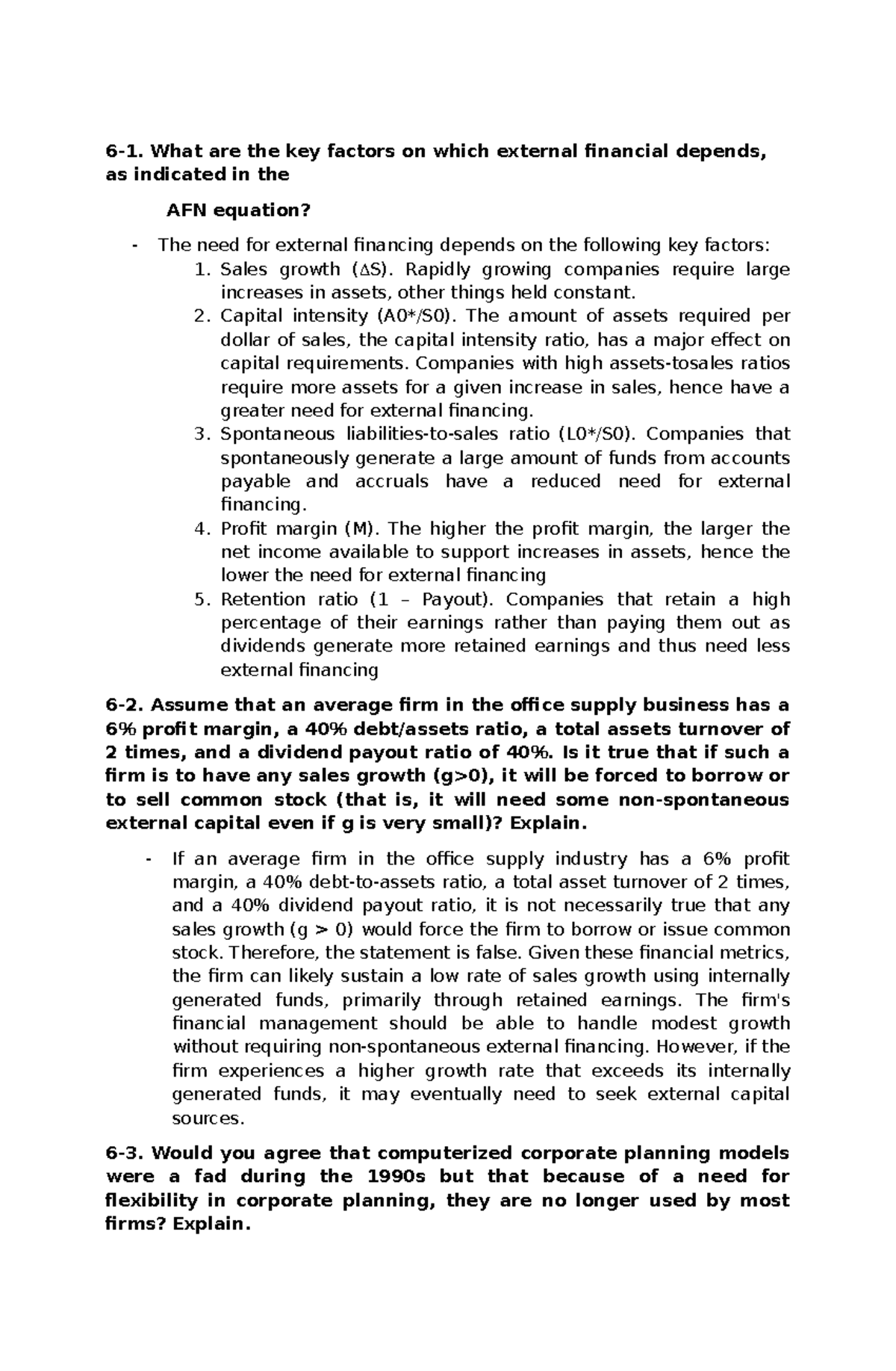 Key Factors Influencing External Financing Needs in Financial ...