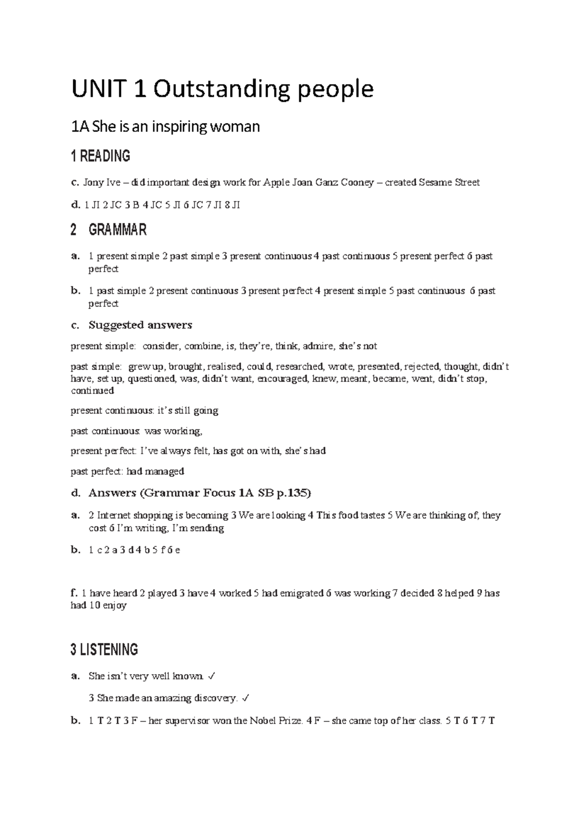 604579320 Empower Student Book Unit 1 & 2 Answer Key - Studocu