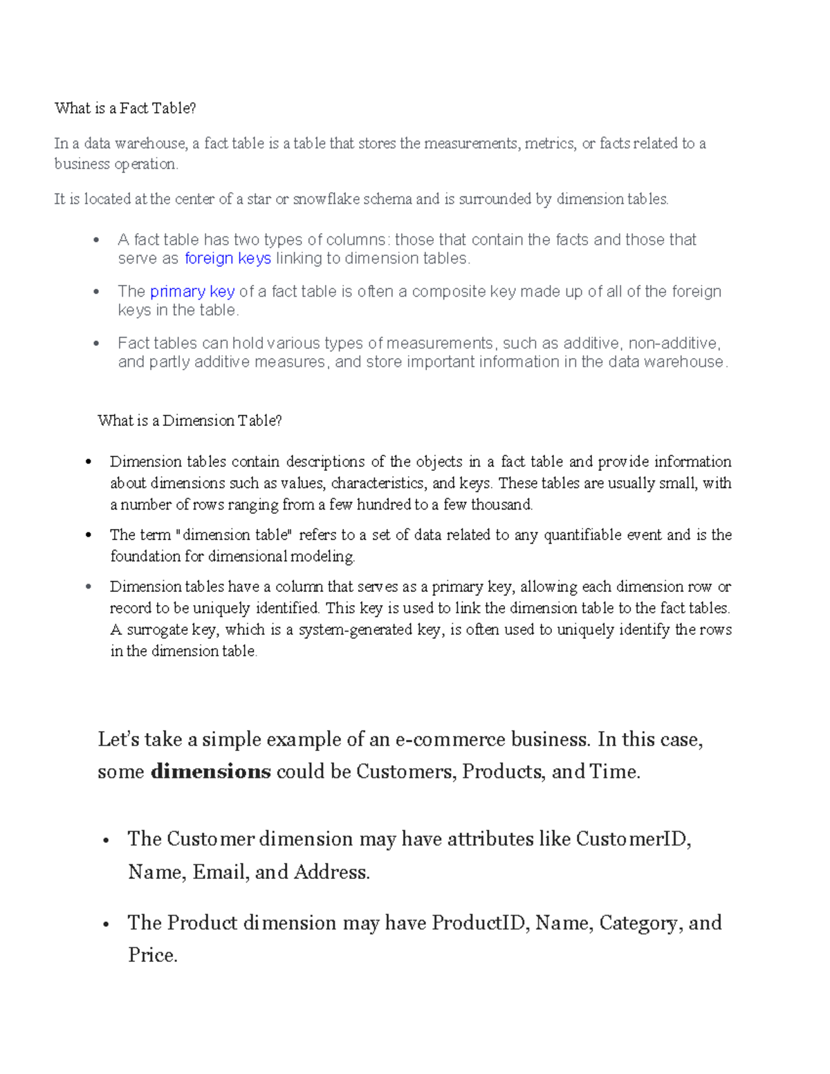 Fact Table Summary: Understanding Fact and Dimension Tables in Data ...