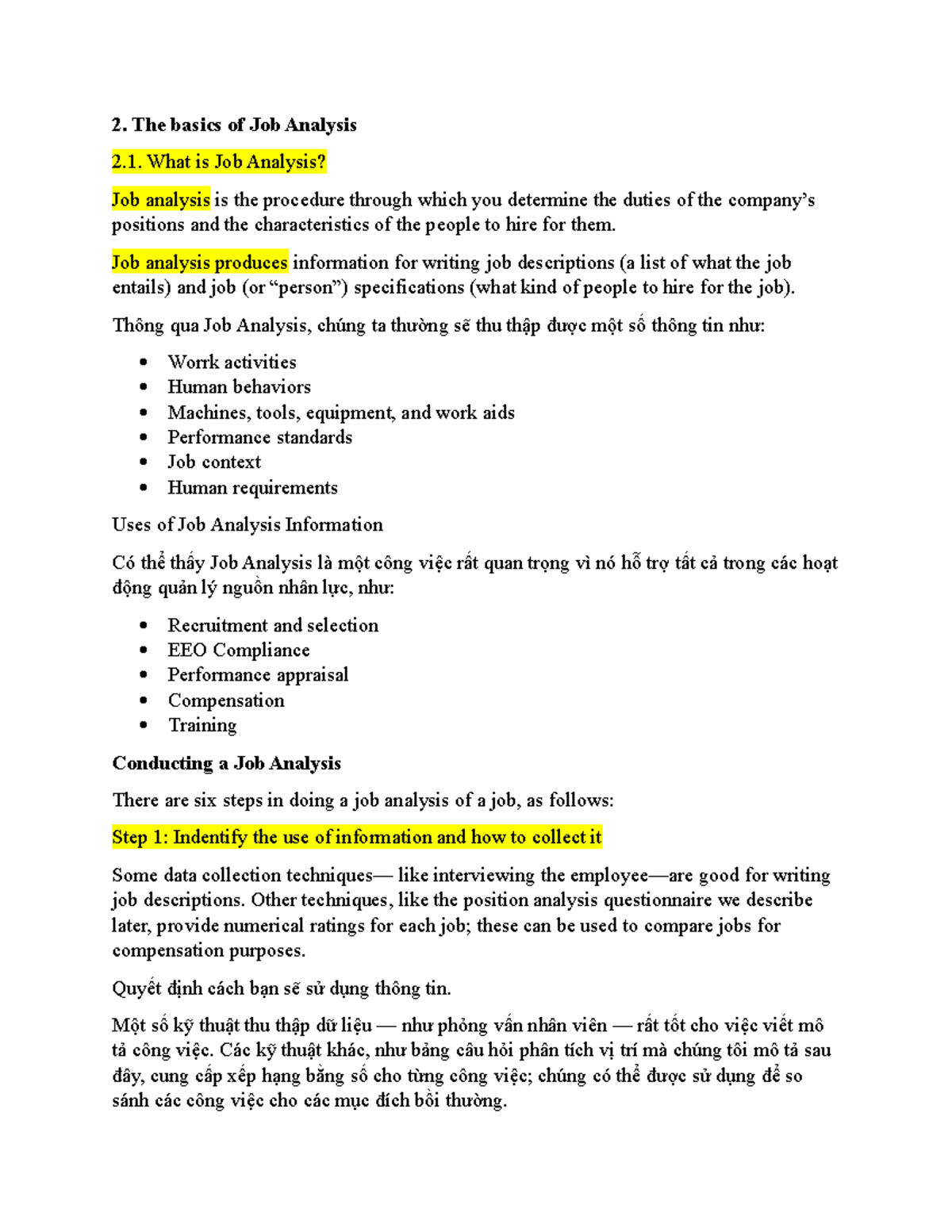 HRM - job analysis - HRM - The basics of Job Analysis What is Job ...