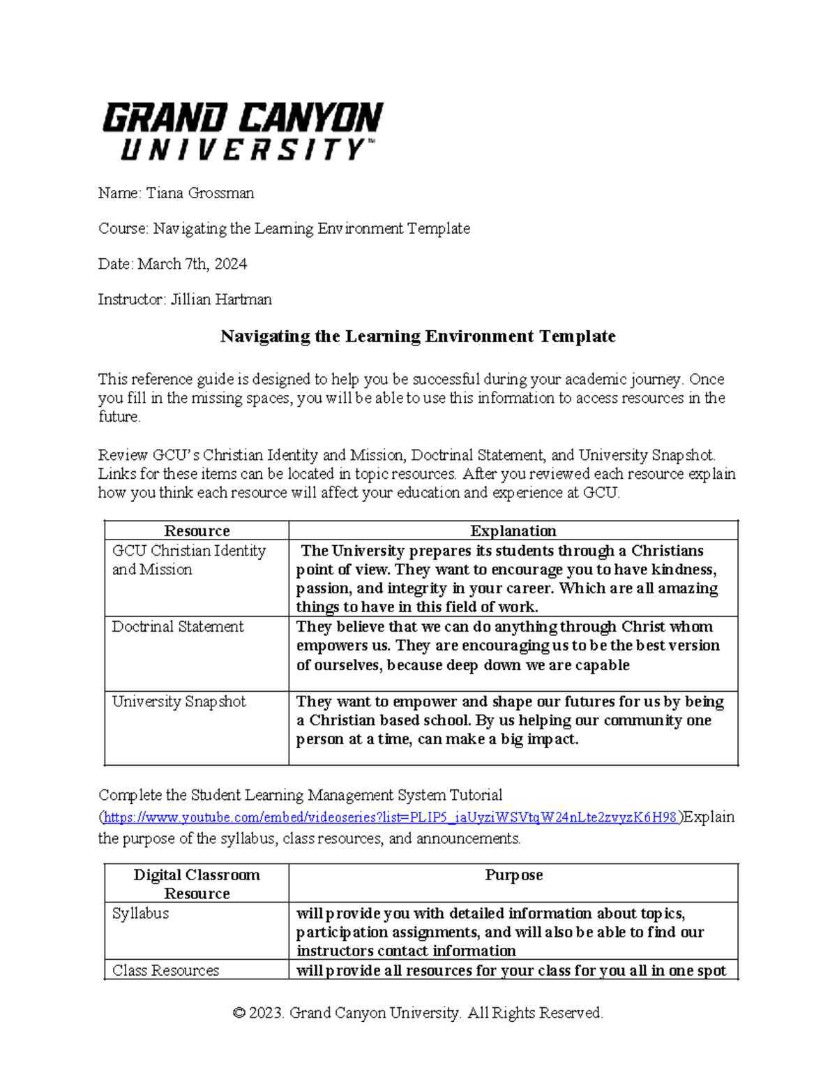UNV 108 T1 Navigating the Learning Environment Template Guide - Studocu