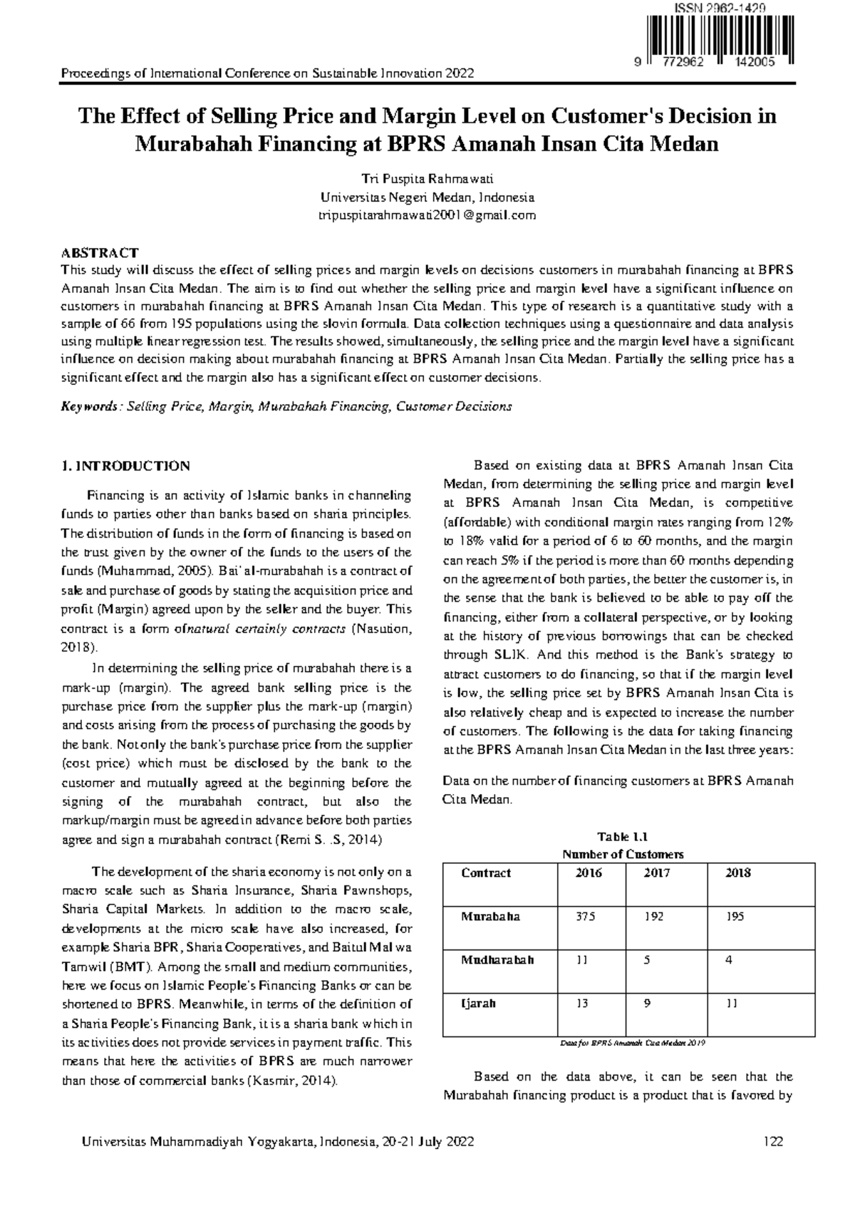 The Effect of Selling Price and Margin Level on Customer's Decision in ...