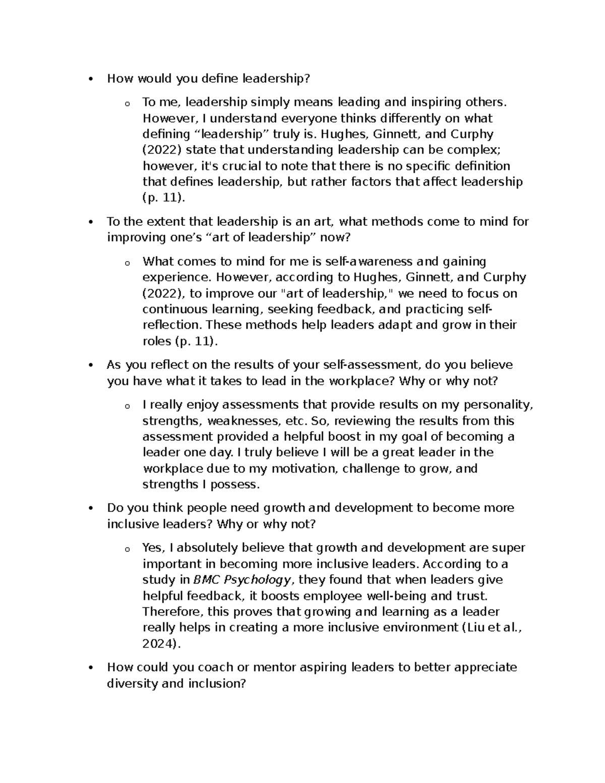 WEEK 1 Discussion - Defining Leadership and Its Growth Strategies - Studocu