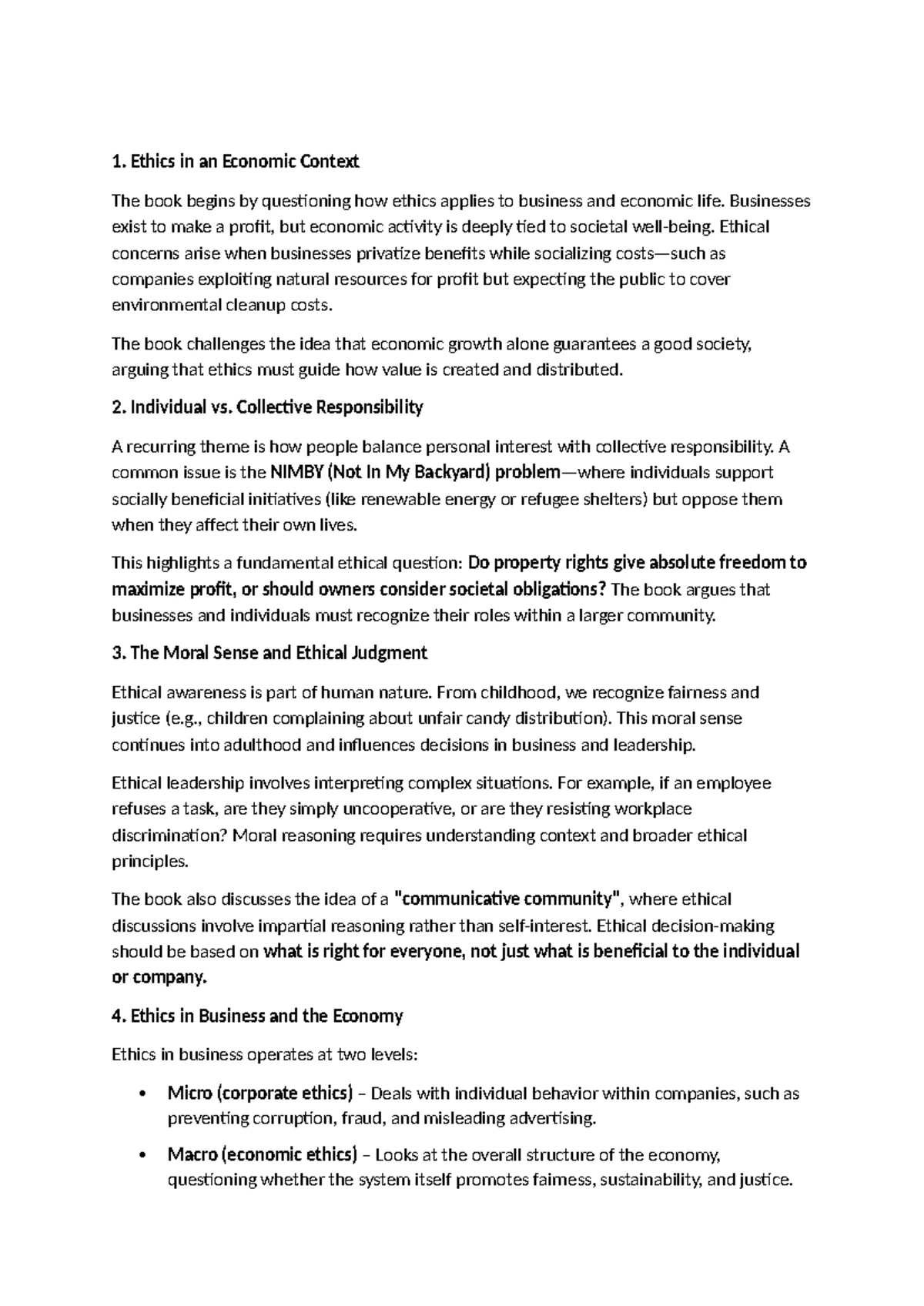 E1 - Summary of Ethics Chapter 1: Key Concepts and Insights - Studocu