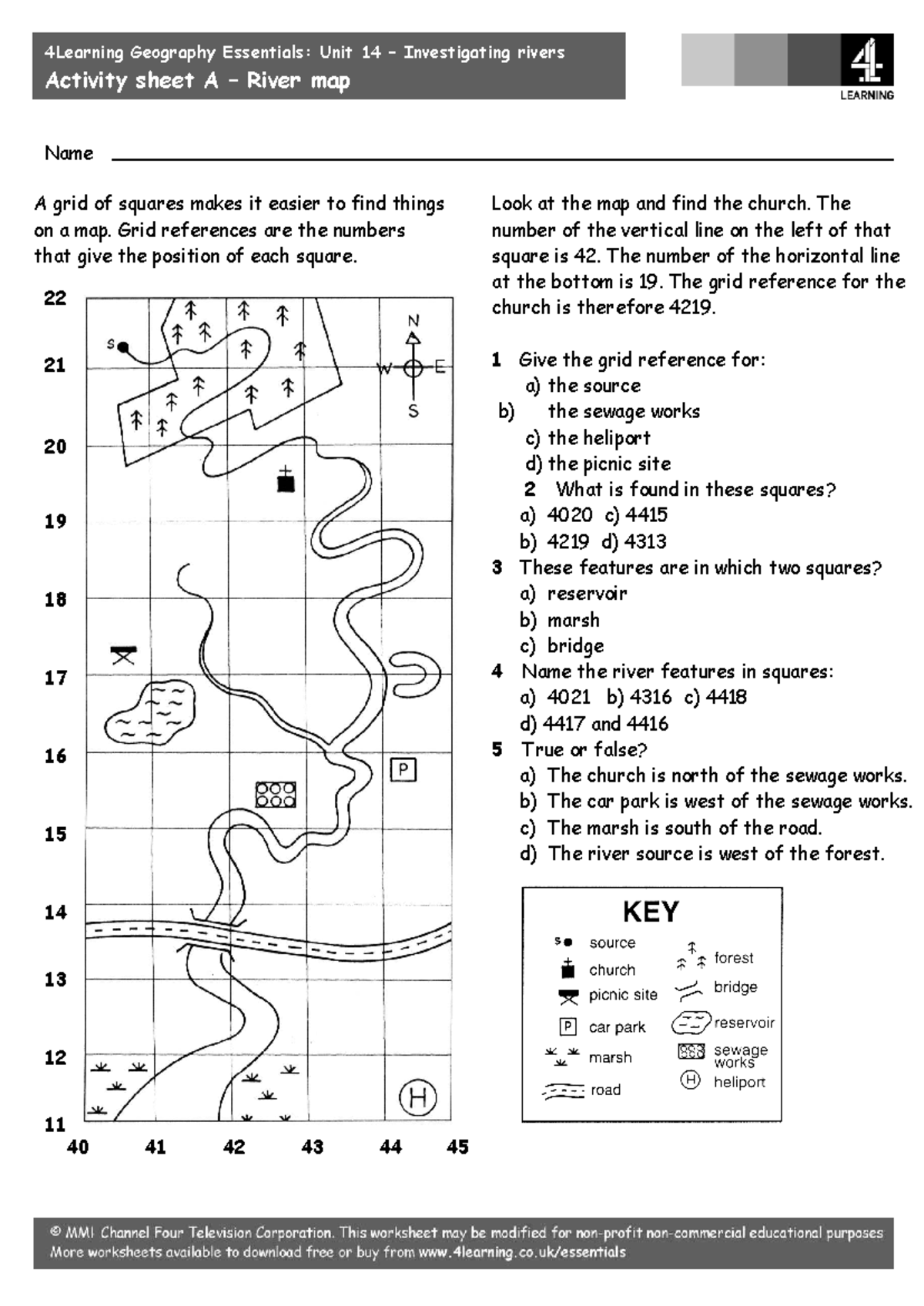 Geography Essentials: Unit 14 River Map Activity Sheet - Studocu
