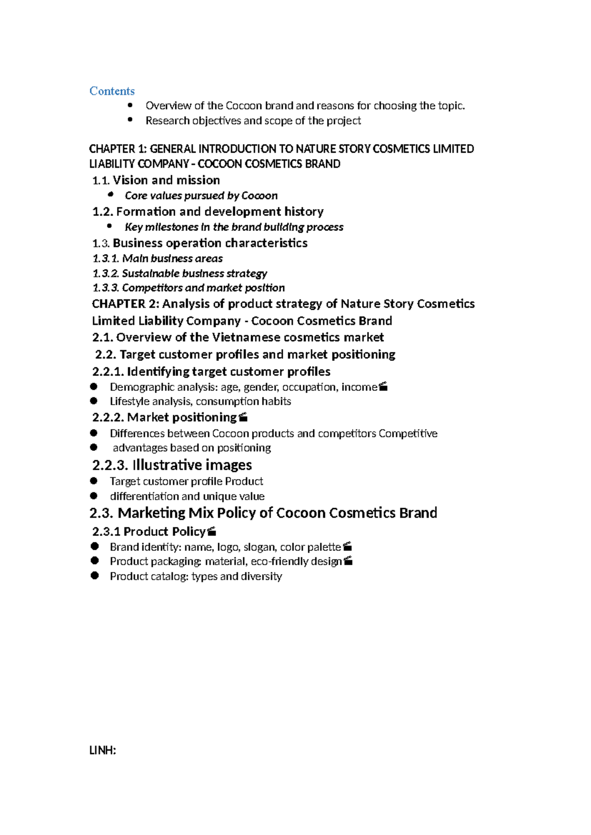 Marketing Strategy Analysis of Cocoon Cosmetics - MKT101 - Studocu