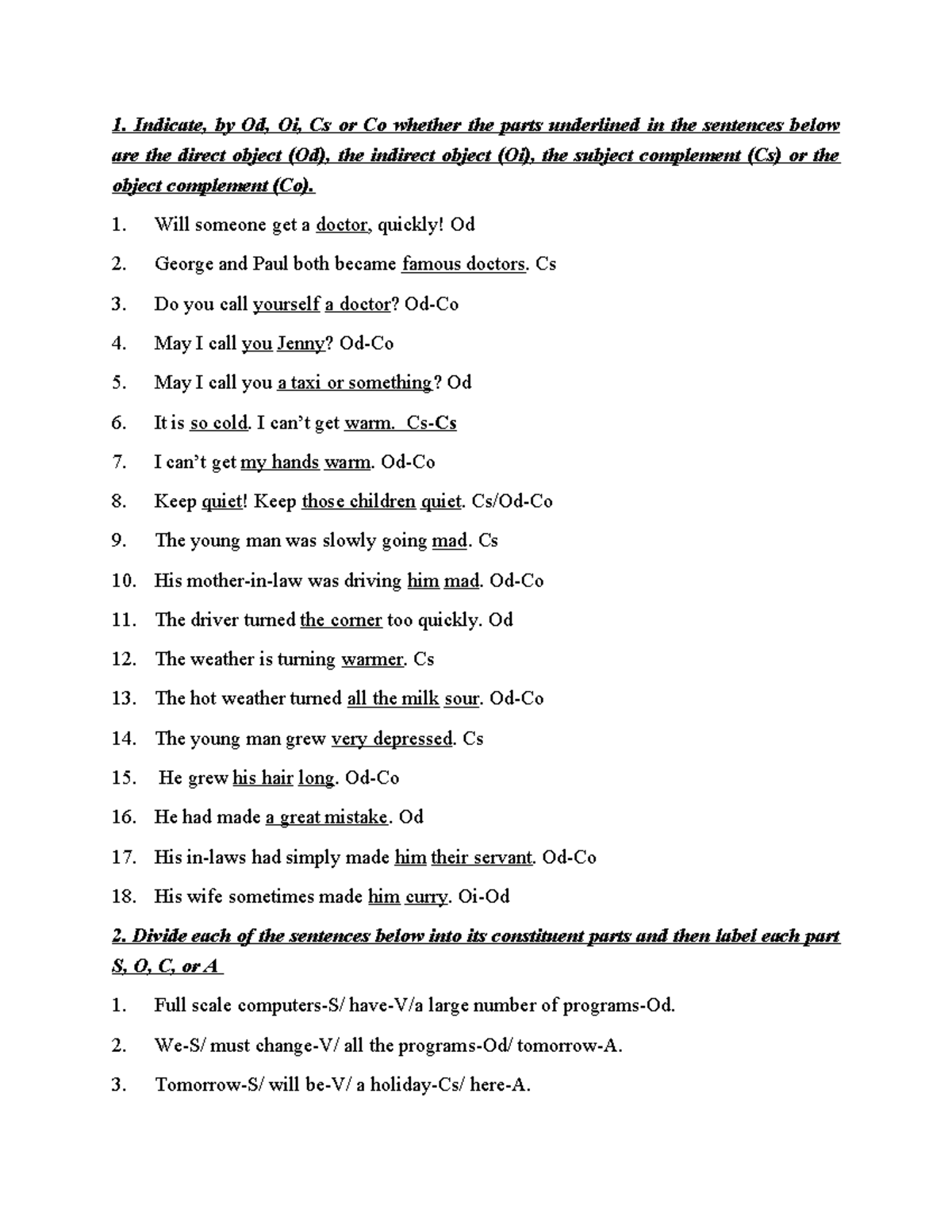 Assignment 5 - English: Identifying Objects, Clauses, and Phrases - Studocu