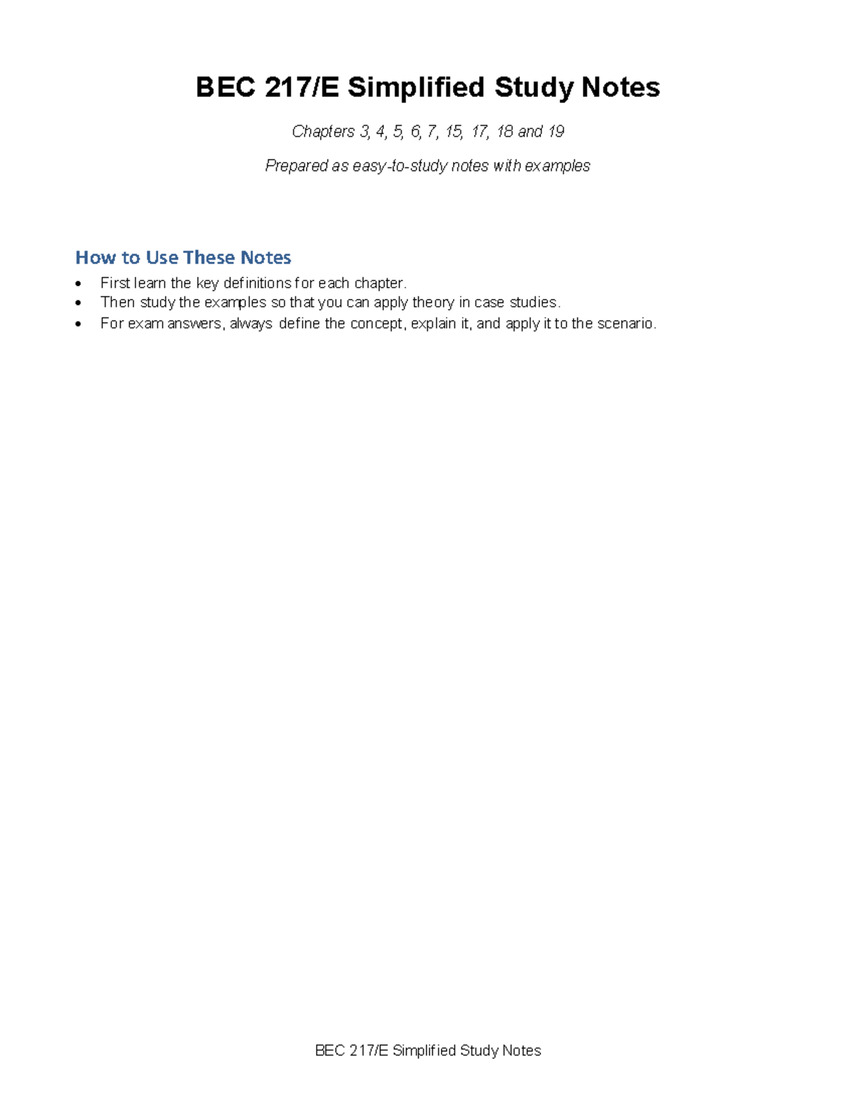 BEC Simplified Study Notes: Key Concepts from Chapters 3, 4, 5, 6, 15 ...