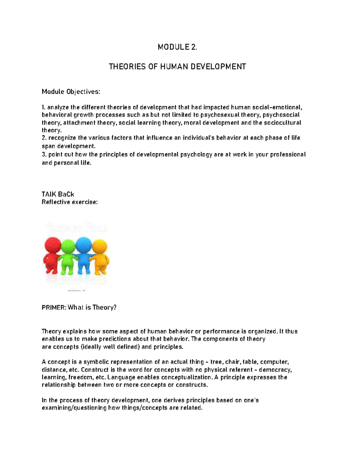 M2: Theories of Human Development - Key Concepts and Insights - Studocu