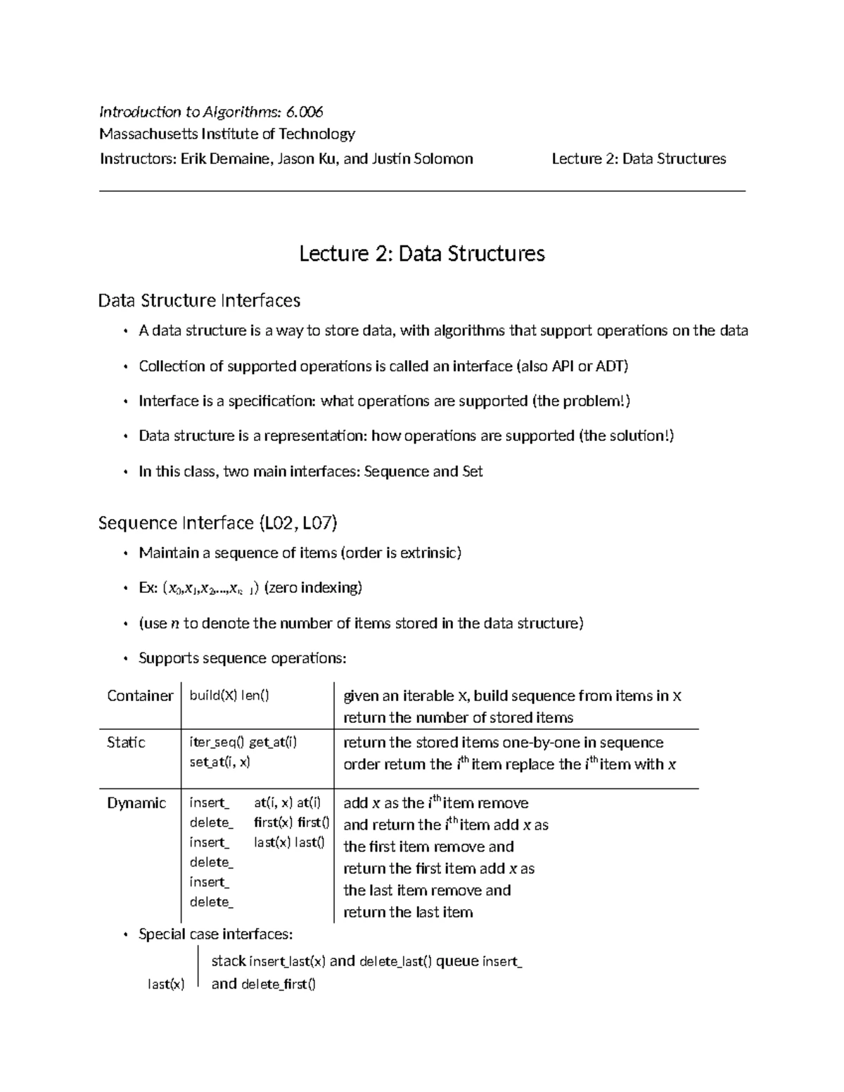 Lecture 3 - Sorting: Understanding Algorithms in MIT 6.006 - Studocu