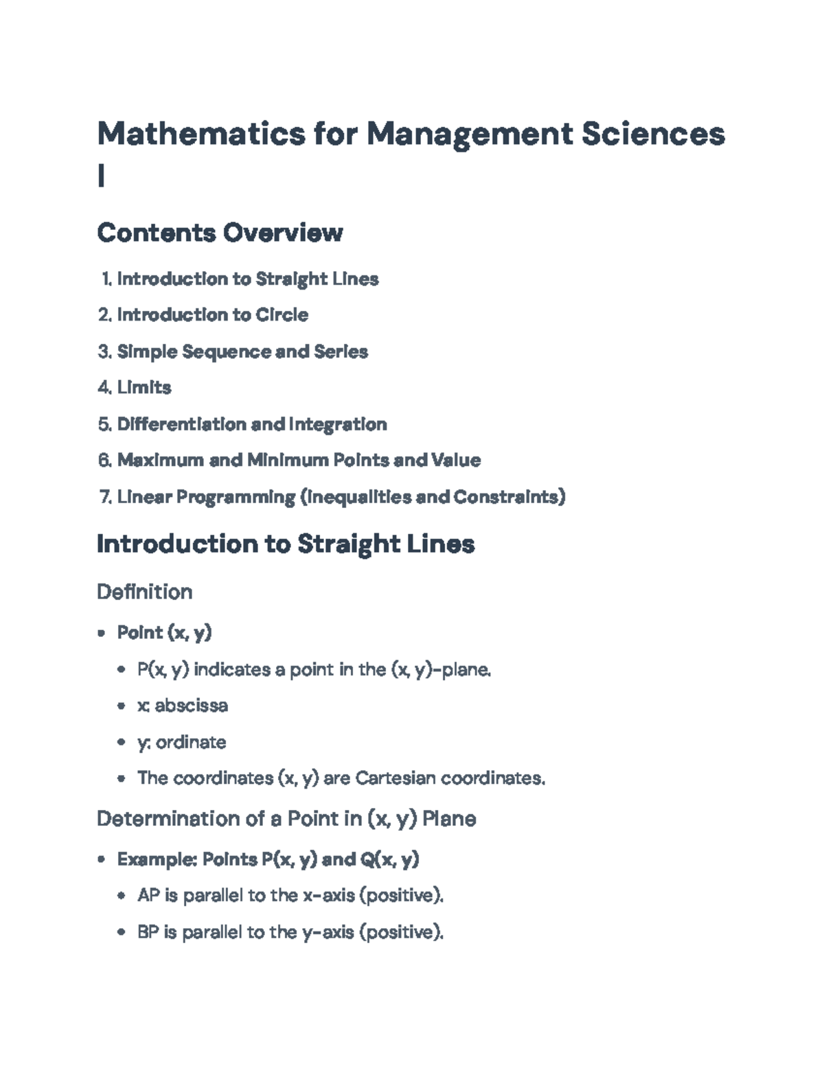 Mathematics for Management Sciences: Key Concepts and Applications ...