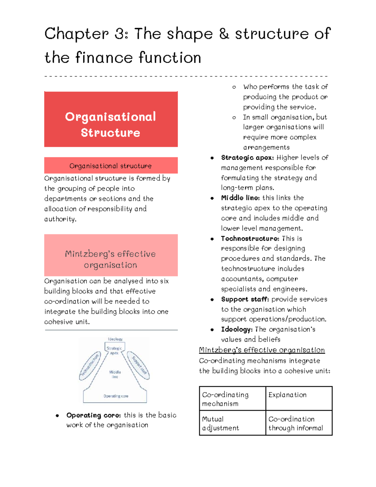 Chapter 3: Structure of the Finance Function - Lecture Notes - Studocu