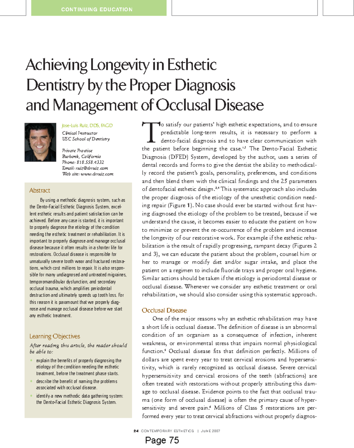 Achieving Longevity in Esthetic Dentistry: DFED & Occlusal Disease ...
