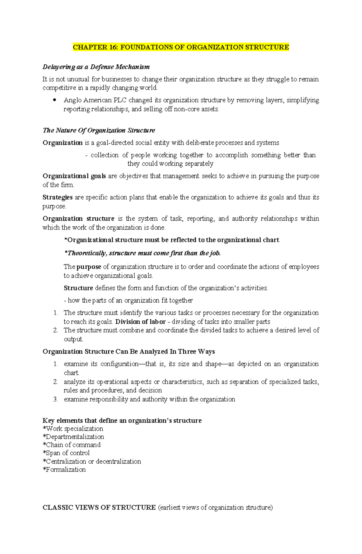 Lecture 13A - Understanding Organizational Structure and Design - Studocu