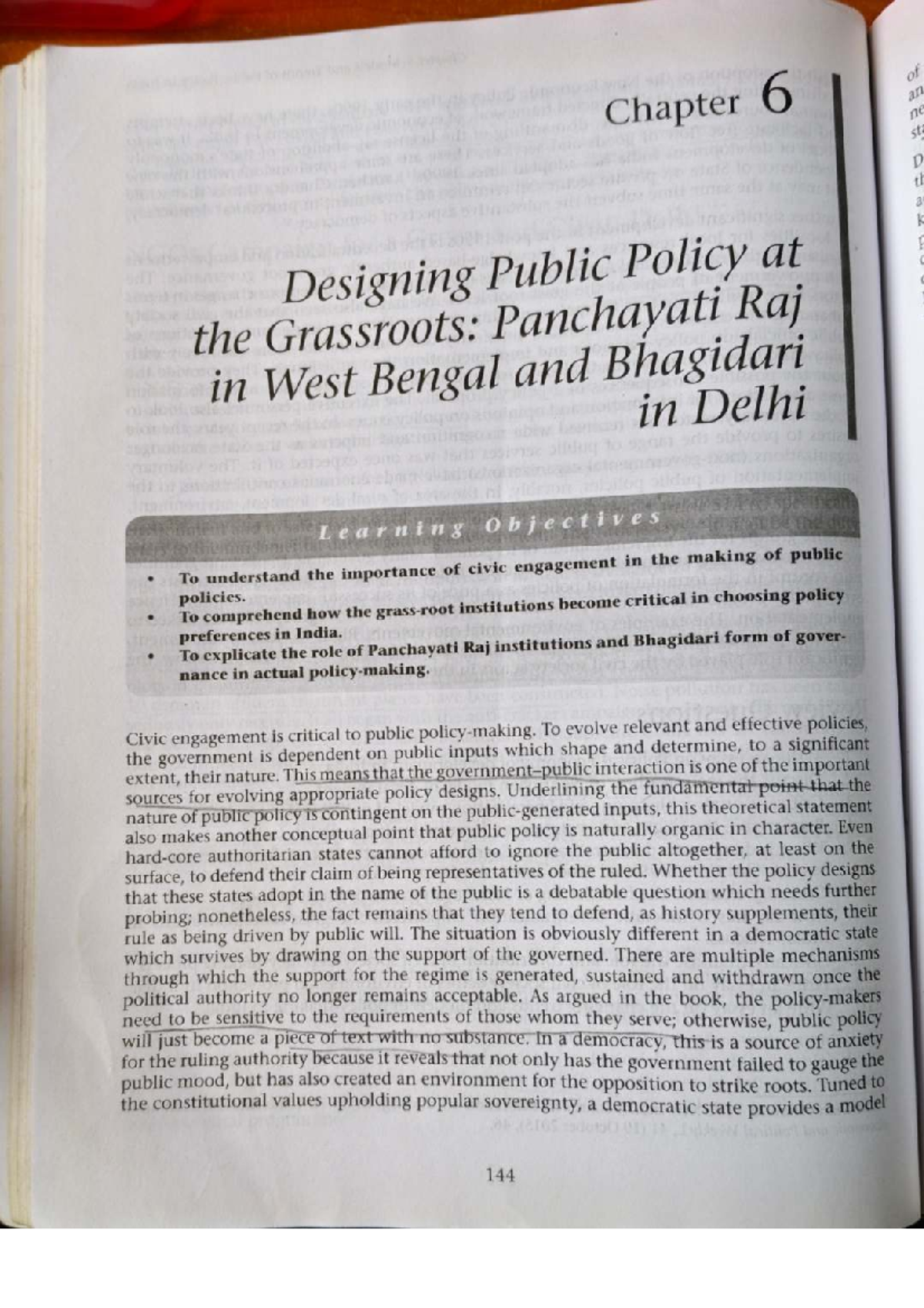 Chapter 6: Designing Public Policy at the Grassroots - Panchayati Raj ...