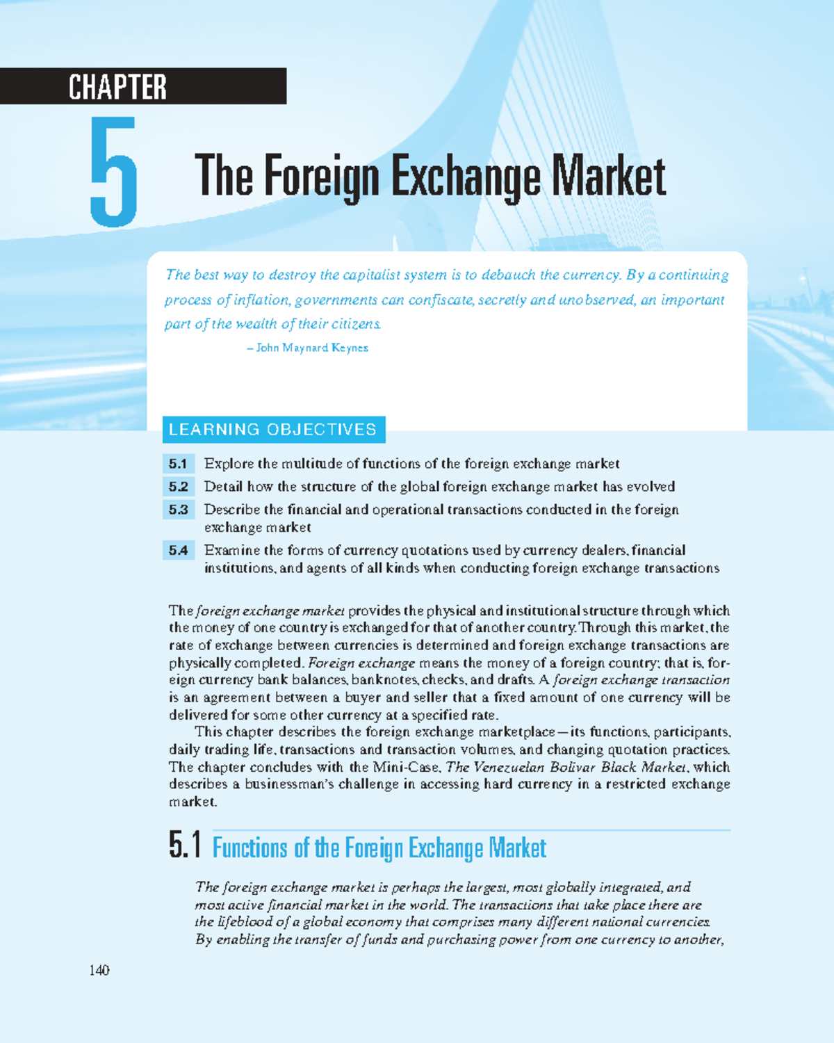 CHAPTER 5: The Foreign Exchange Market - Functions, Structure, and ...