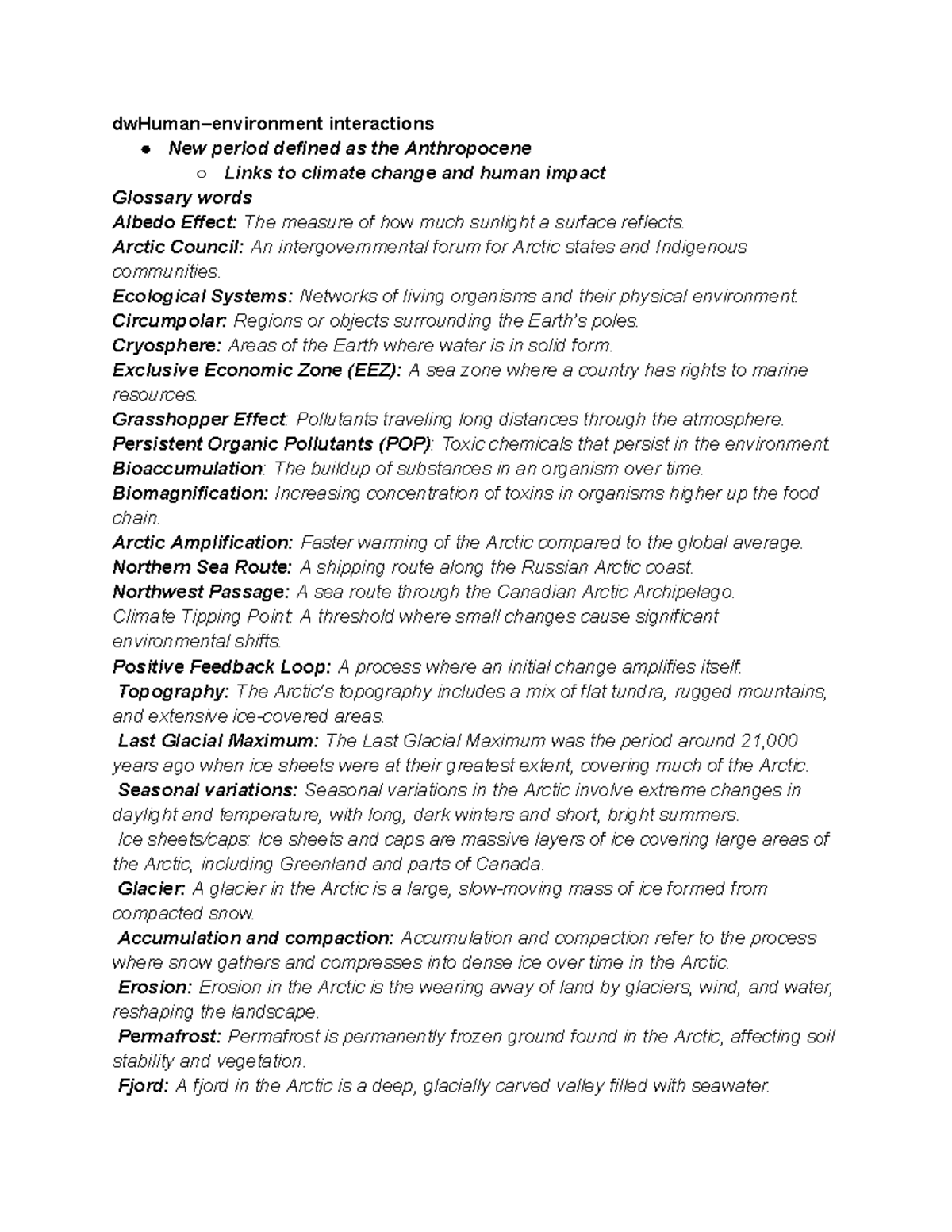 Human–environment interactions notes - dwHuman–environment interactions ...