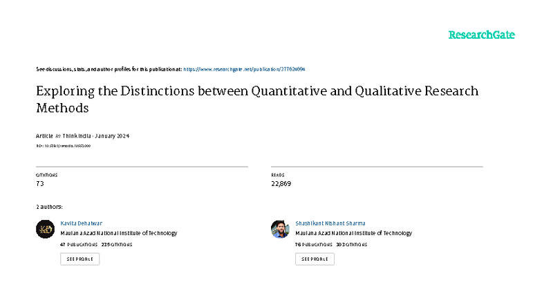 Exploring Quantitative vs. Qualitative Research Methods: Insights and ...