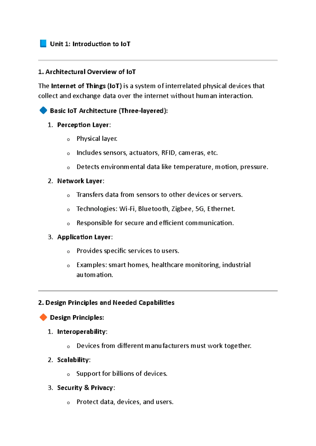 UNIT 2: Comprehensive Notes on IoT Hardware Components - Studocu