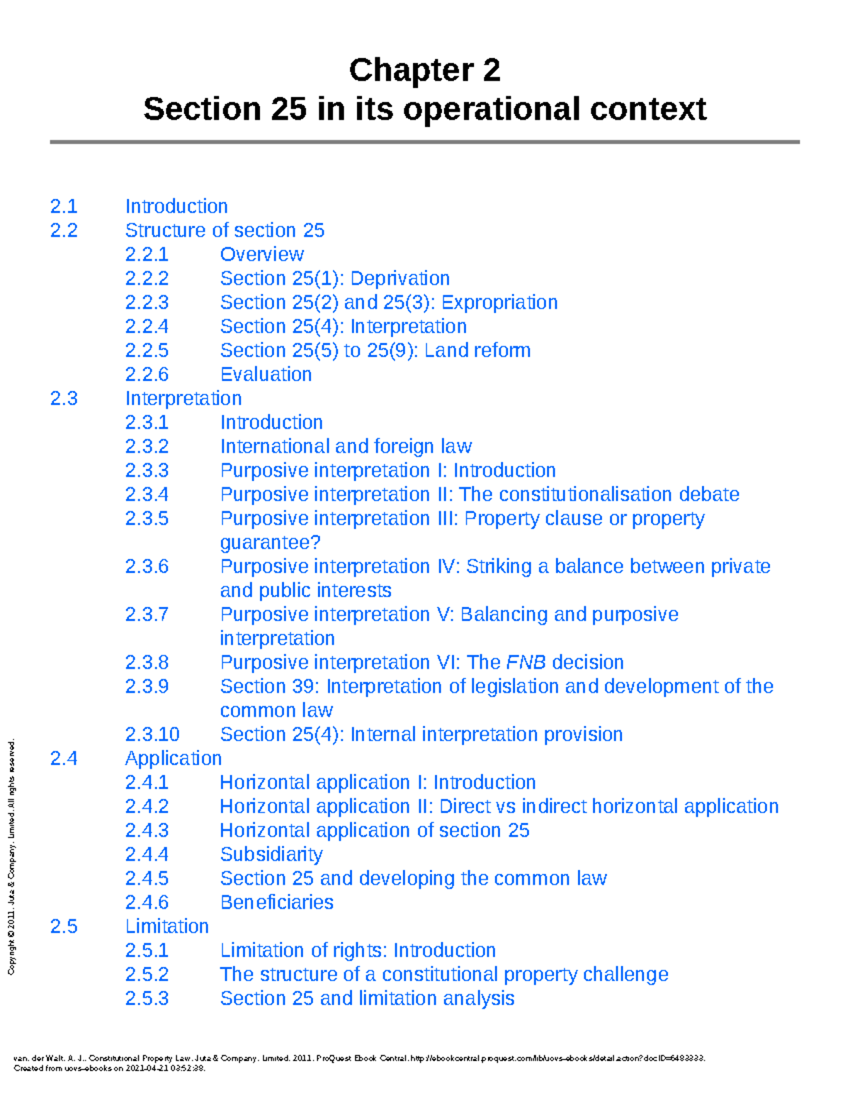 Constitutional Property Law - Chapter 2: Analyzing Section 25's Context ...