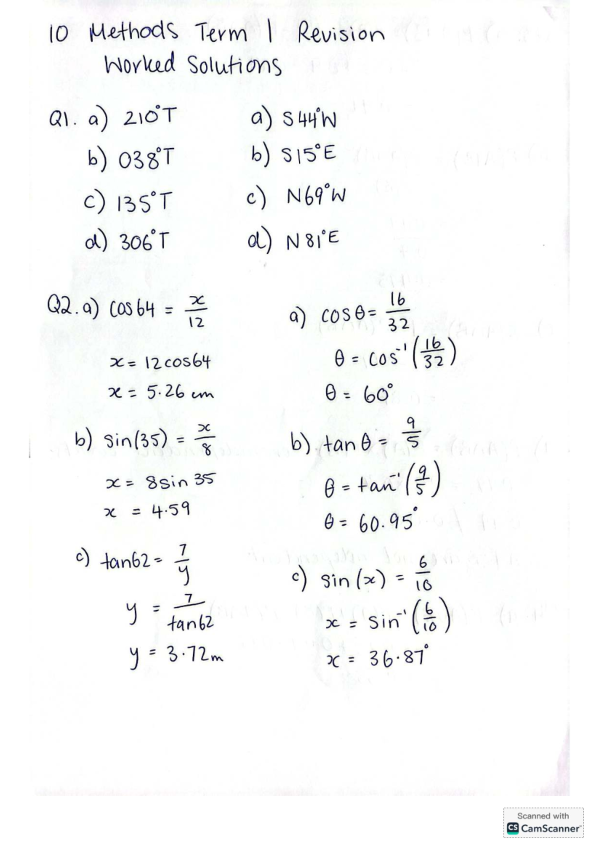 10 Methods Term I Revision Solutions - Studocu
