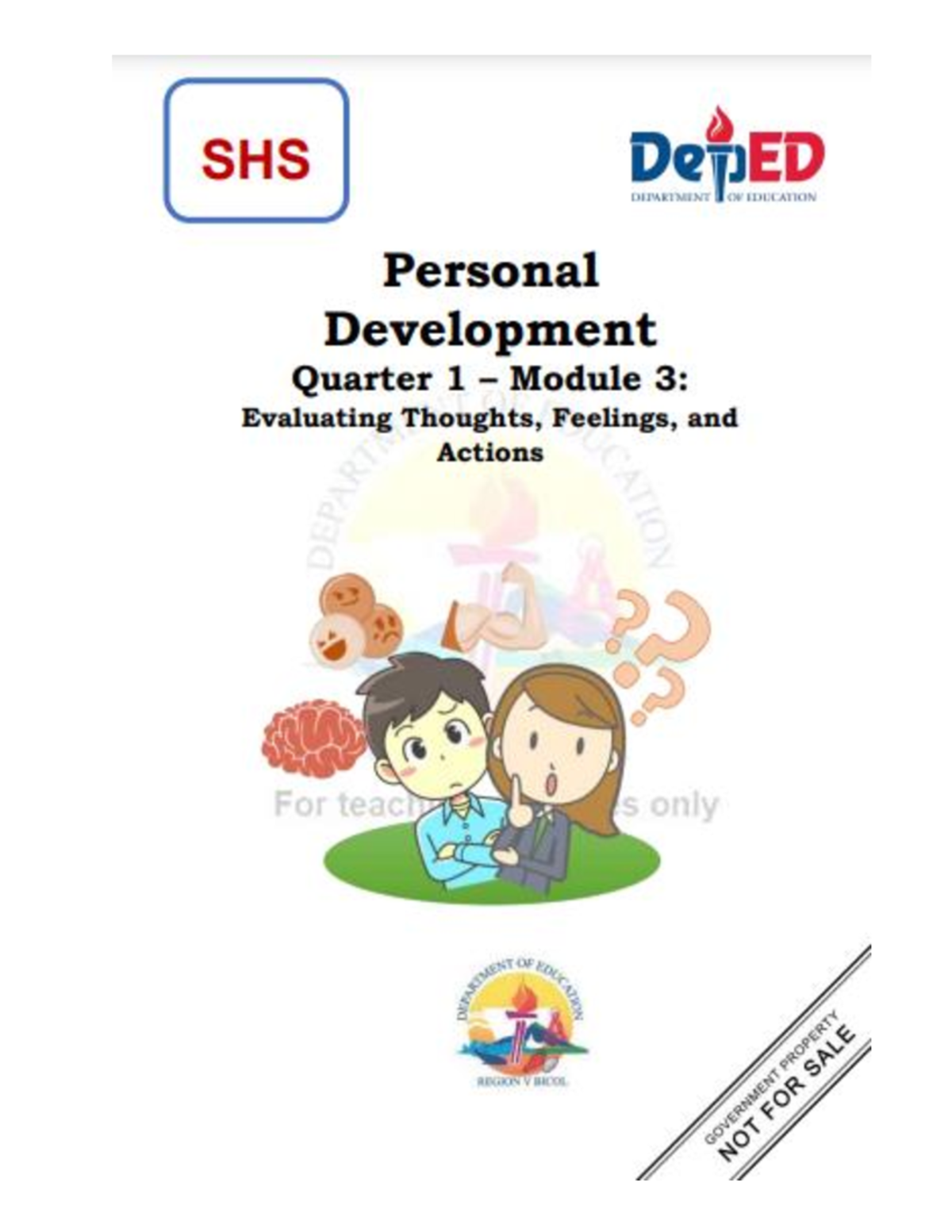 Thoughts-feelings-and-behavior compress - SHS Deped DEPARTMENT OF ...