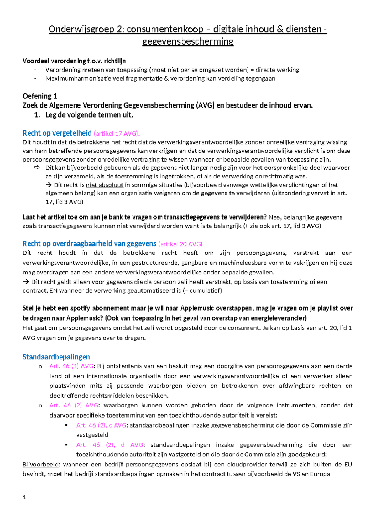 OG2 - Consumentenkoop Digitale Inhoud & Diensten: Gegevensbescherming ...