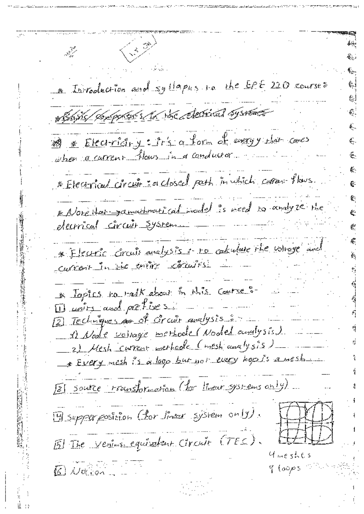 EPE 220 Final Exam Notes: Introduction to Electrical Systems - Studocu