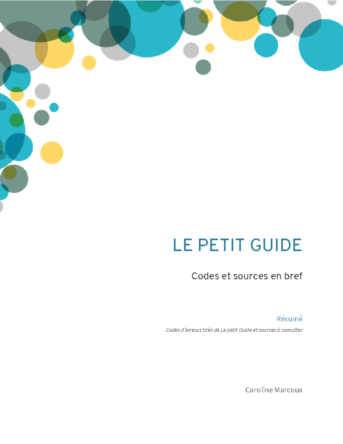Le petit guide en bref (2020) v2 - LE PETIT GUIDE Codes et sources en ...