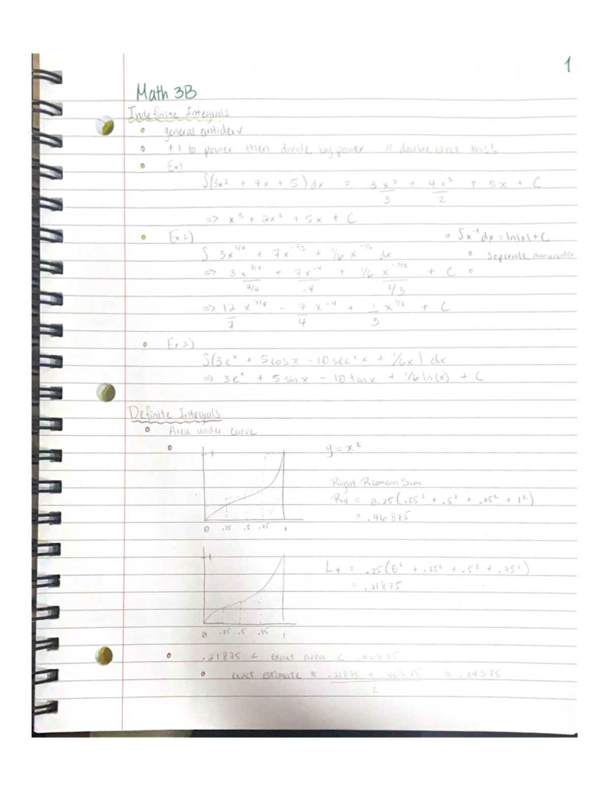 Math 3B: Indefinite/Definite Integrals & FTC - Week 1-3 Review - Studocu