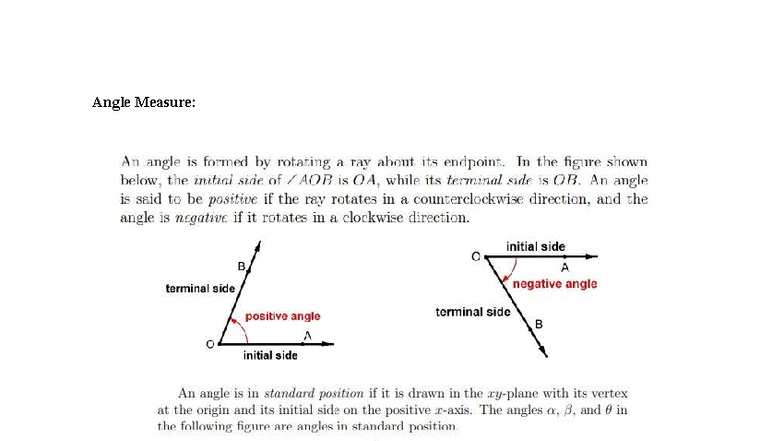An angle is formed by rotating a ray about its endpoint - Financial ...