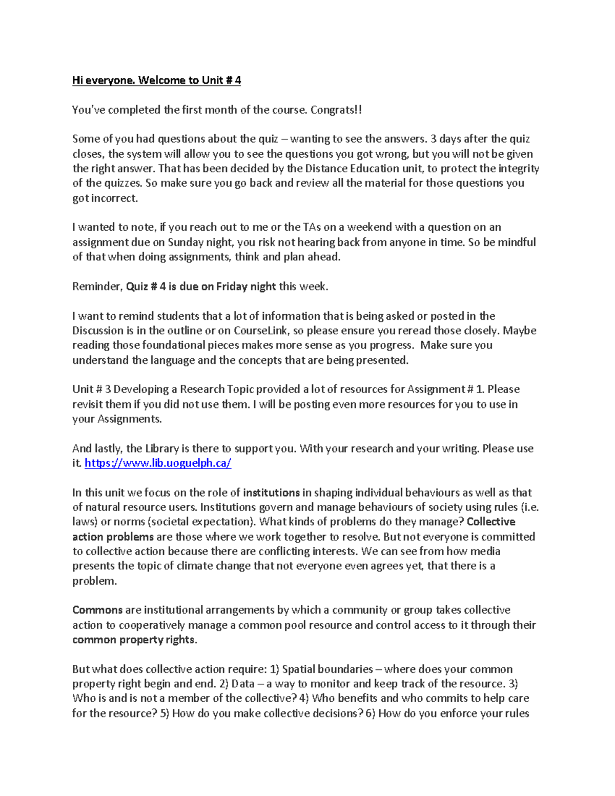 Unit 4 content Summary - Hi everyone. Welcome to Unit # 4 You’ve ...
