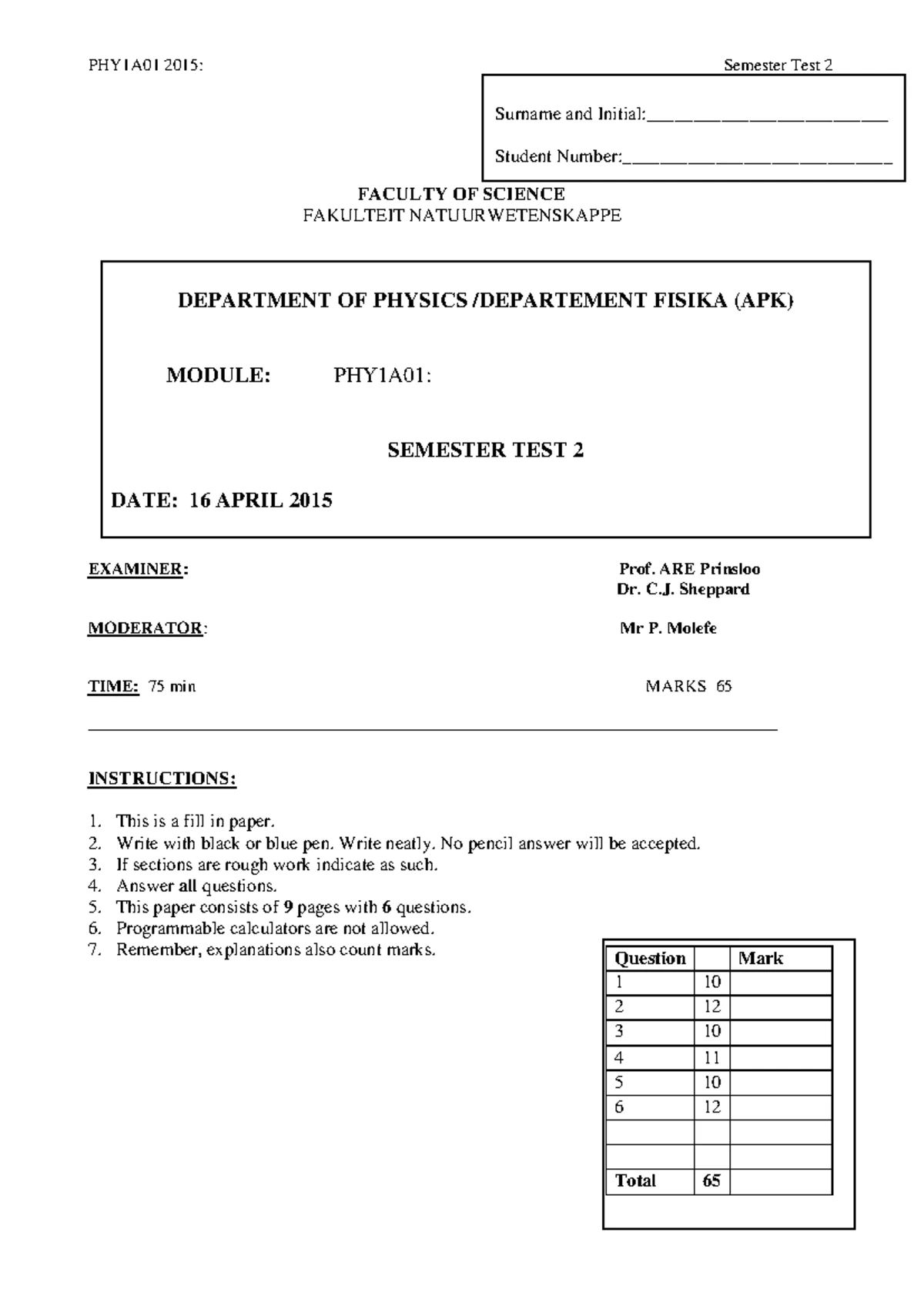 PHY1012S Tutorial 3 - Physics Concepts and Problem Solutions - Studocu