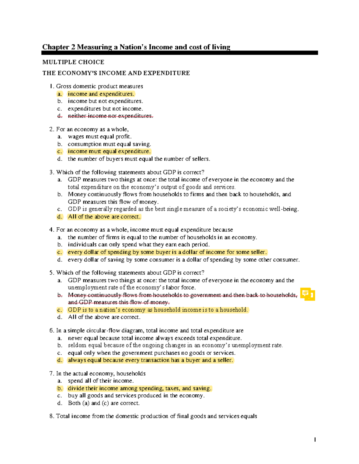 Chapter 2: Measuring a Nation's Income & Cost (Econ 101) - Studocu