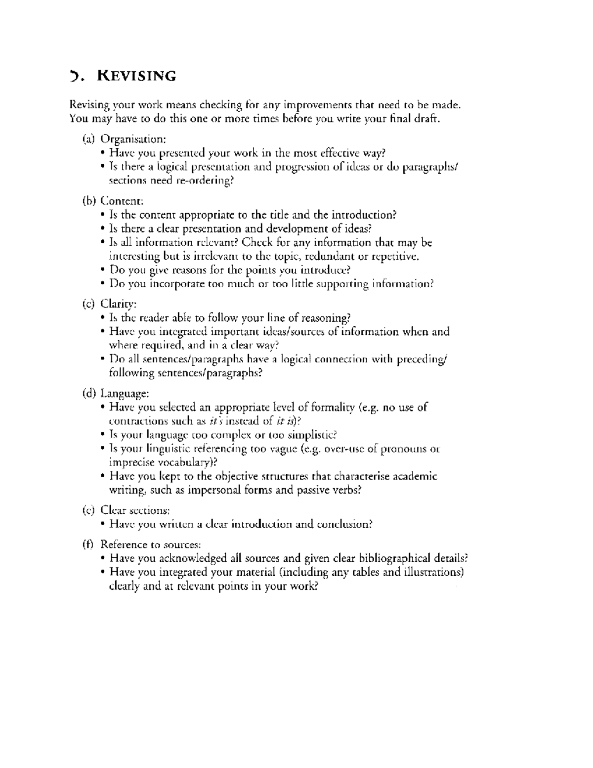 Revising Your Work: English 1109 Writing Process Notes - Studocu