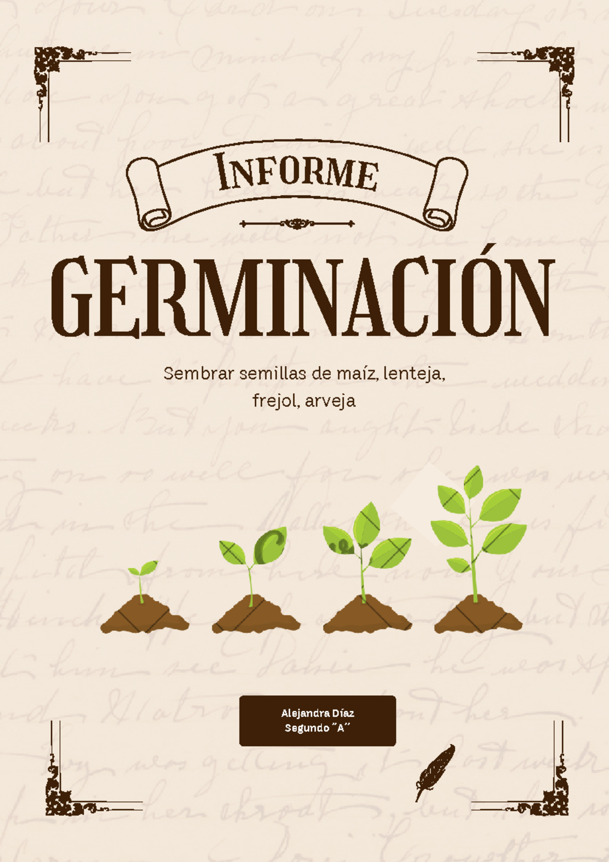 Informe de Germinación de Semillas: Maíz, Lentejas y Frijoles - Document Preview